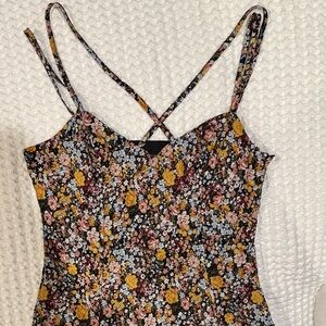 Nasty Gal Crisscross Chest Maxi Floral dress